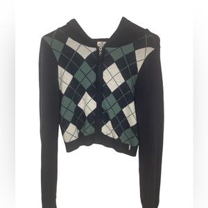 Plaid Green Blue and Beige Hollister Sweater Size M